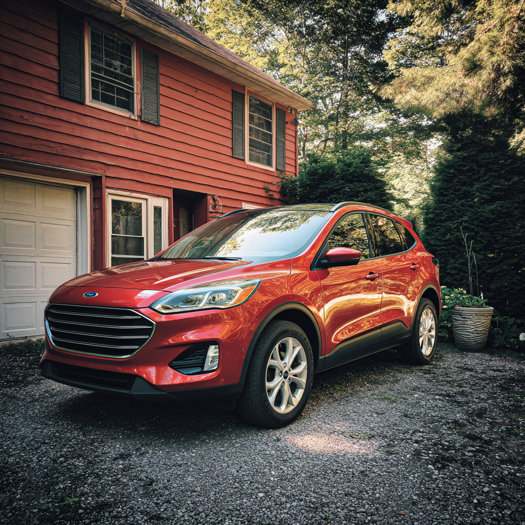 A car parked in a driveway | Source: Midjourney