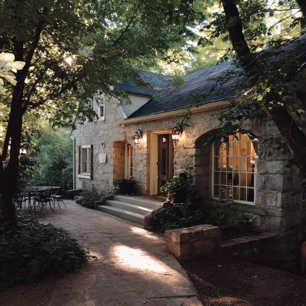 The exterior of a cozy guest house | Source: Midjourney