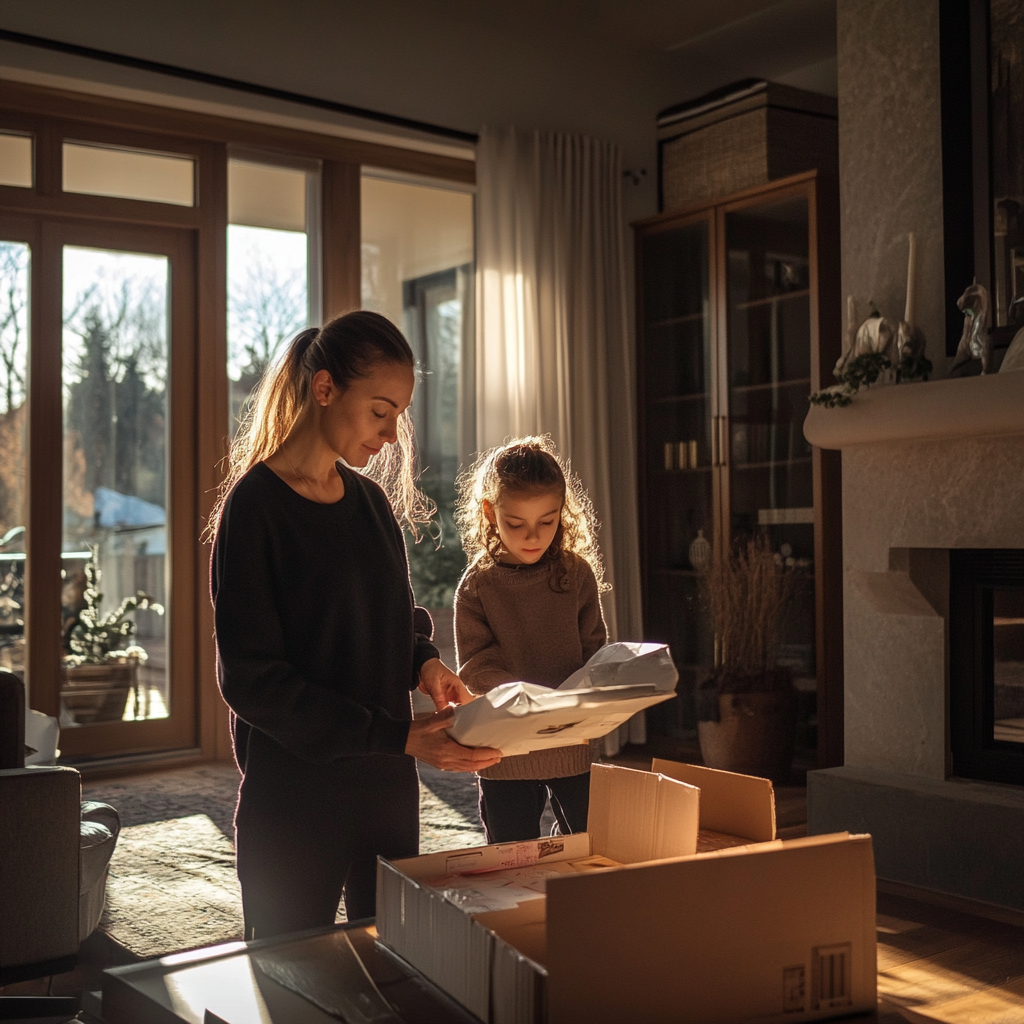 Woman and her daughter in a new home | Source: Midjourney