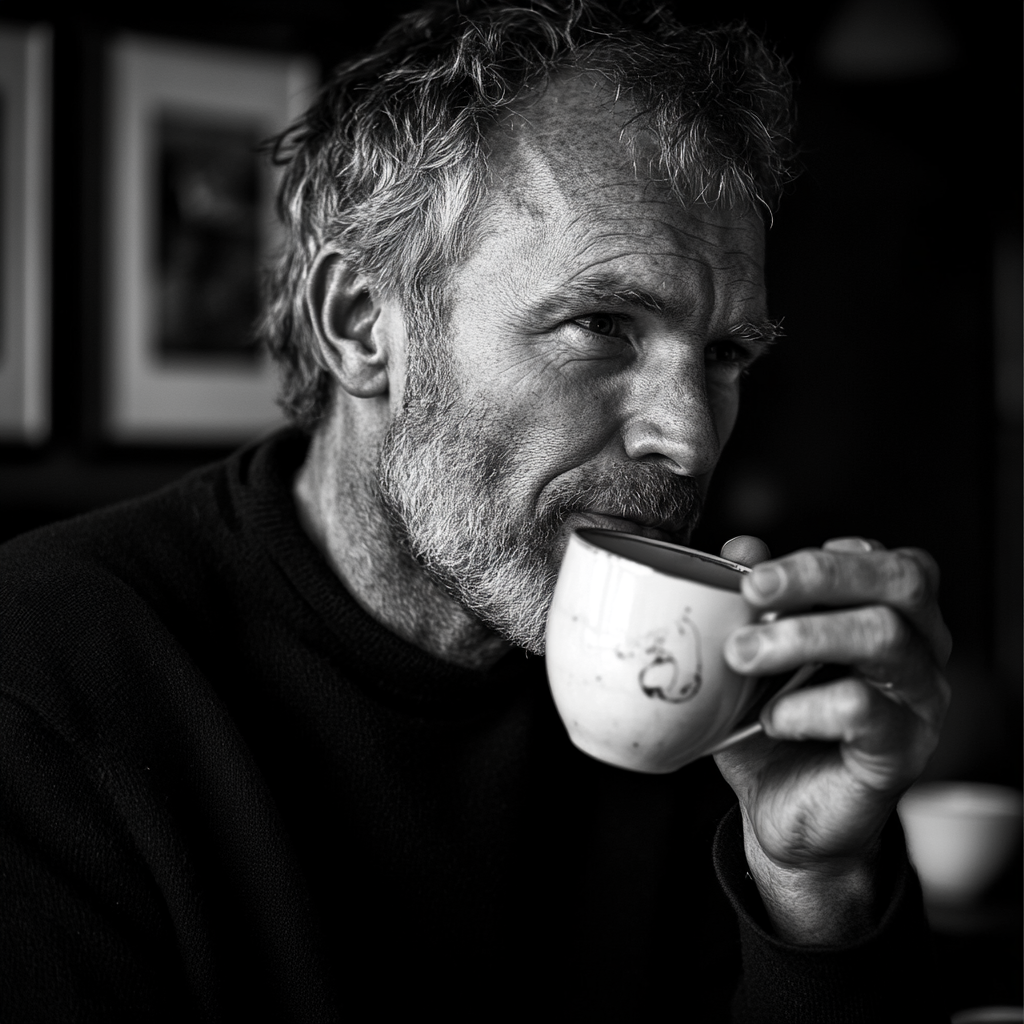 A man drinking tea | Source: Midjourney