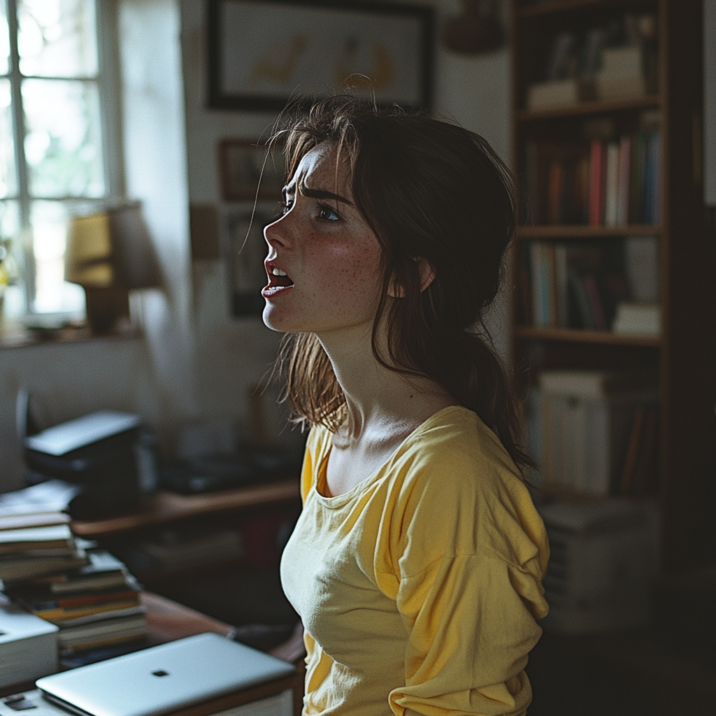 An angry woman shouting | Source: Midjourney