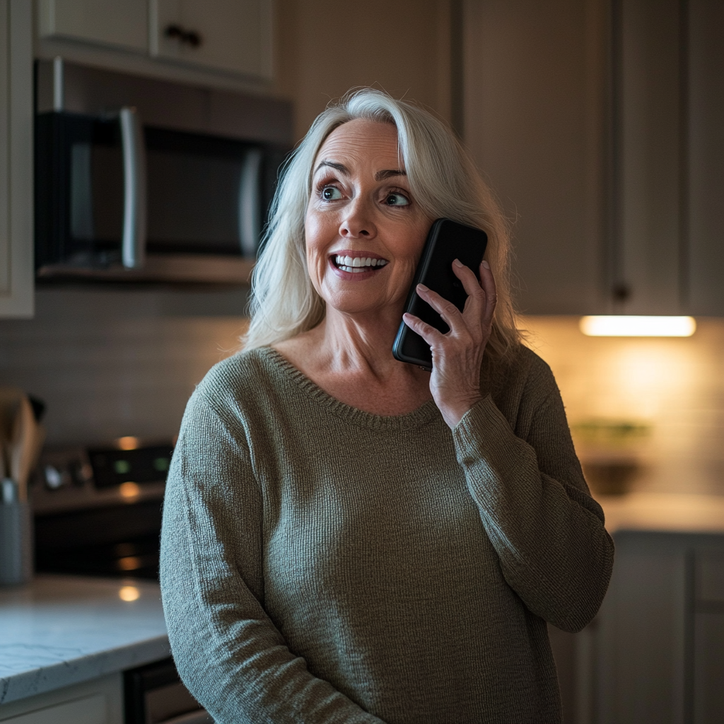 Uma mulher falando ao telefone | Fonte: Midjourney