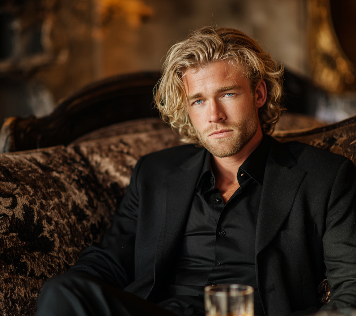 A pensive man sitting on a couch | Source: Midjourney