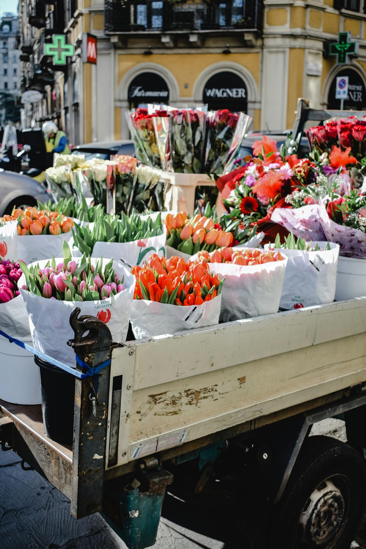 A truck loaded with assorted flowers | Source: Pexels