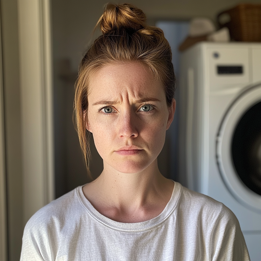 A woman standing in a laundry room | Source: Midjourney