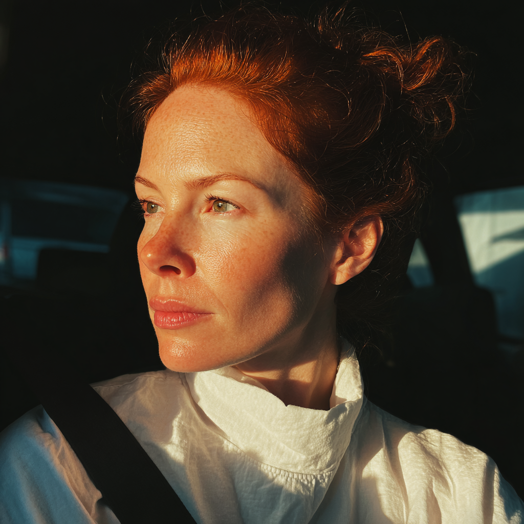 A woman sitting in a car | Source: Midjourney