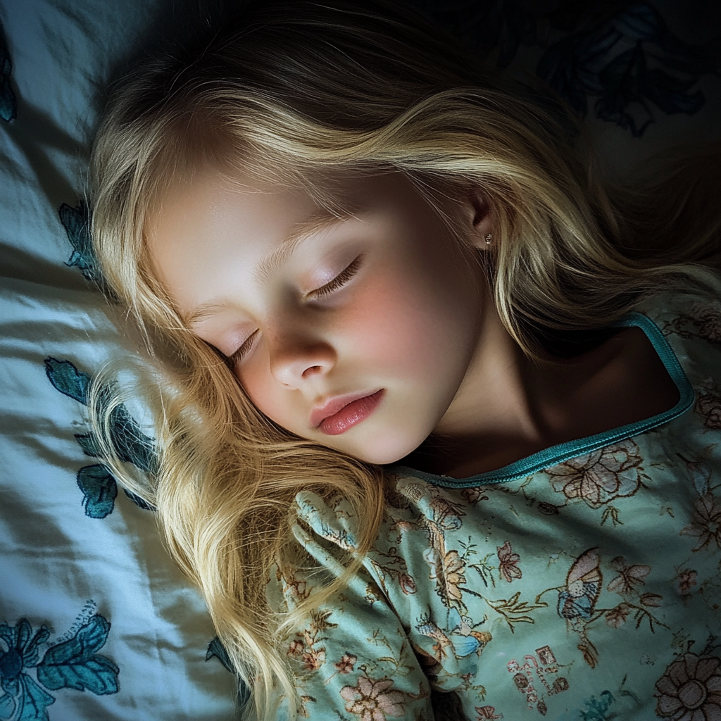 A sleeping little girl | Source: Midjourney