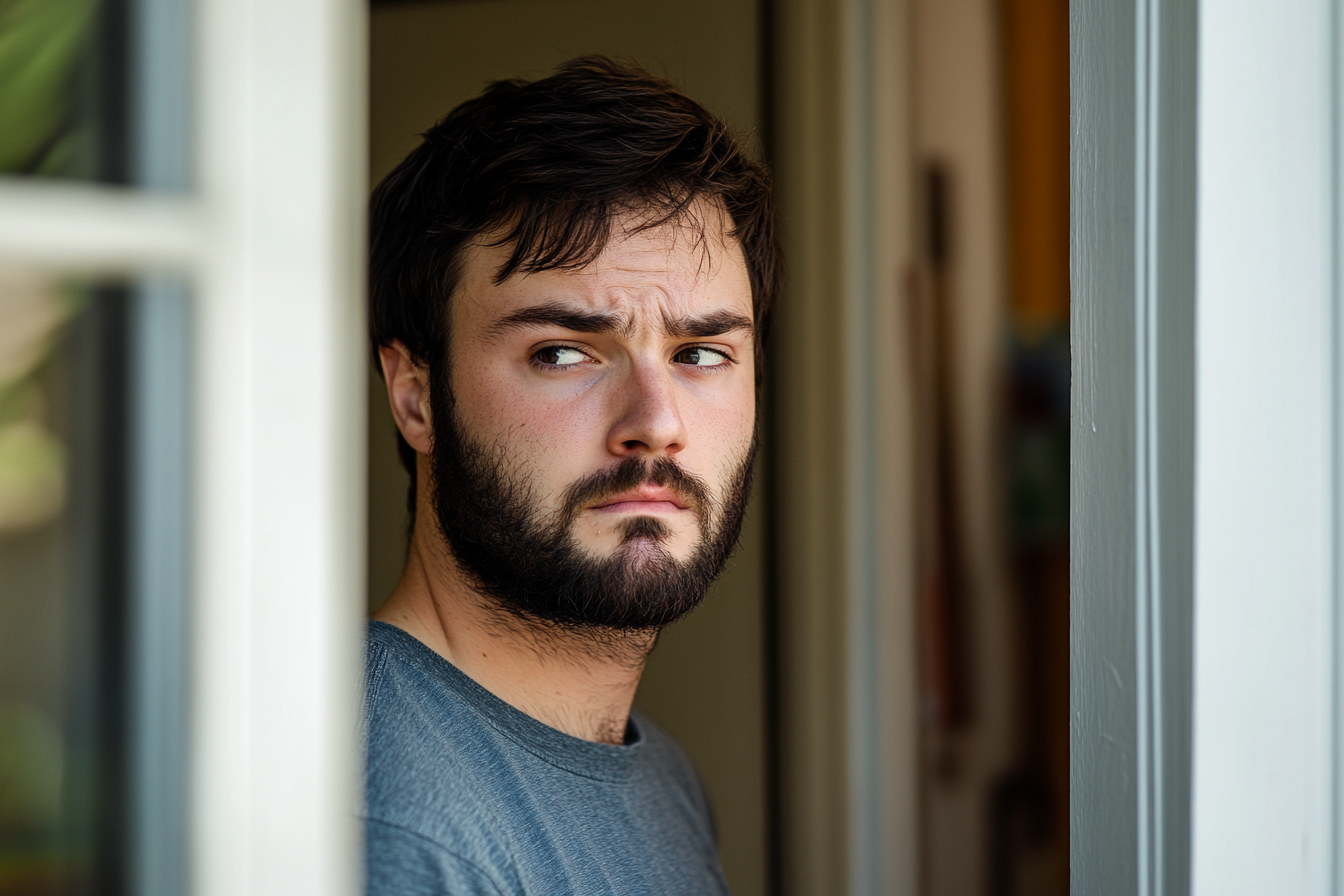 A man eavesdropping in a corridor | Source: Midjourney