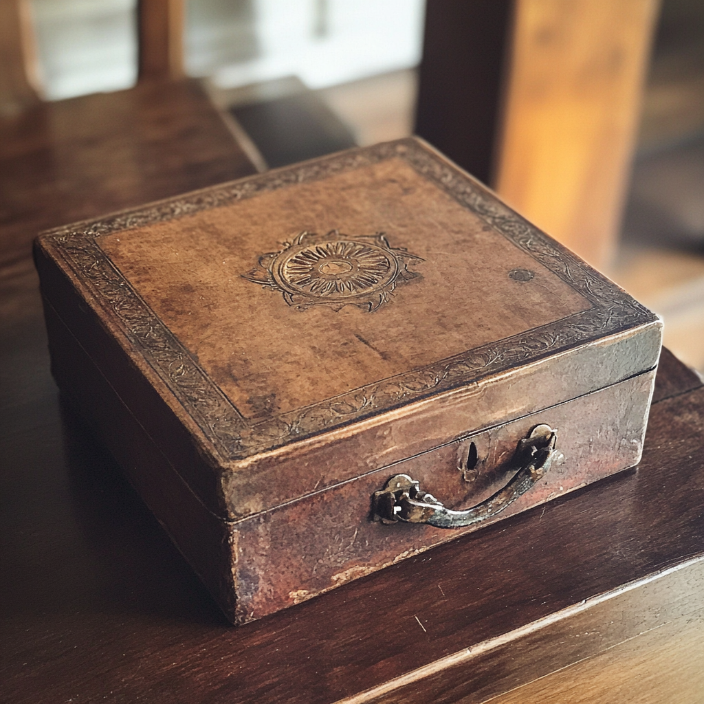A wooden box on a table | Source: Midjourney
