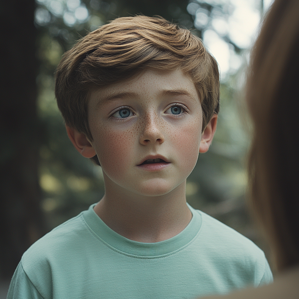 A boy talking to his mother | Source: Midjourney