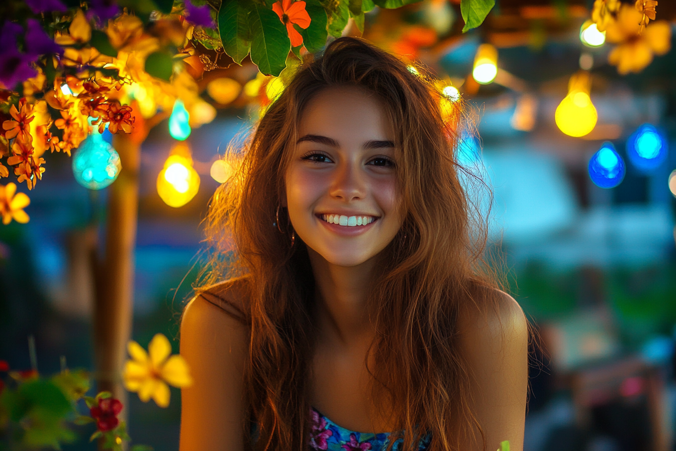 A woman smiling at someone | Source: Midjourney