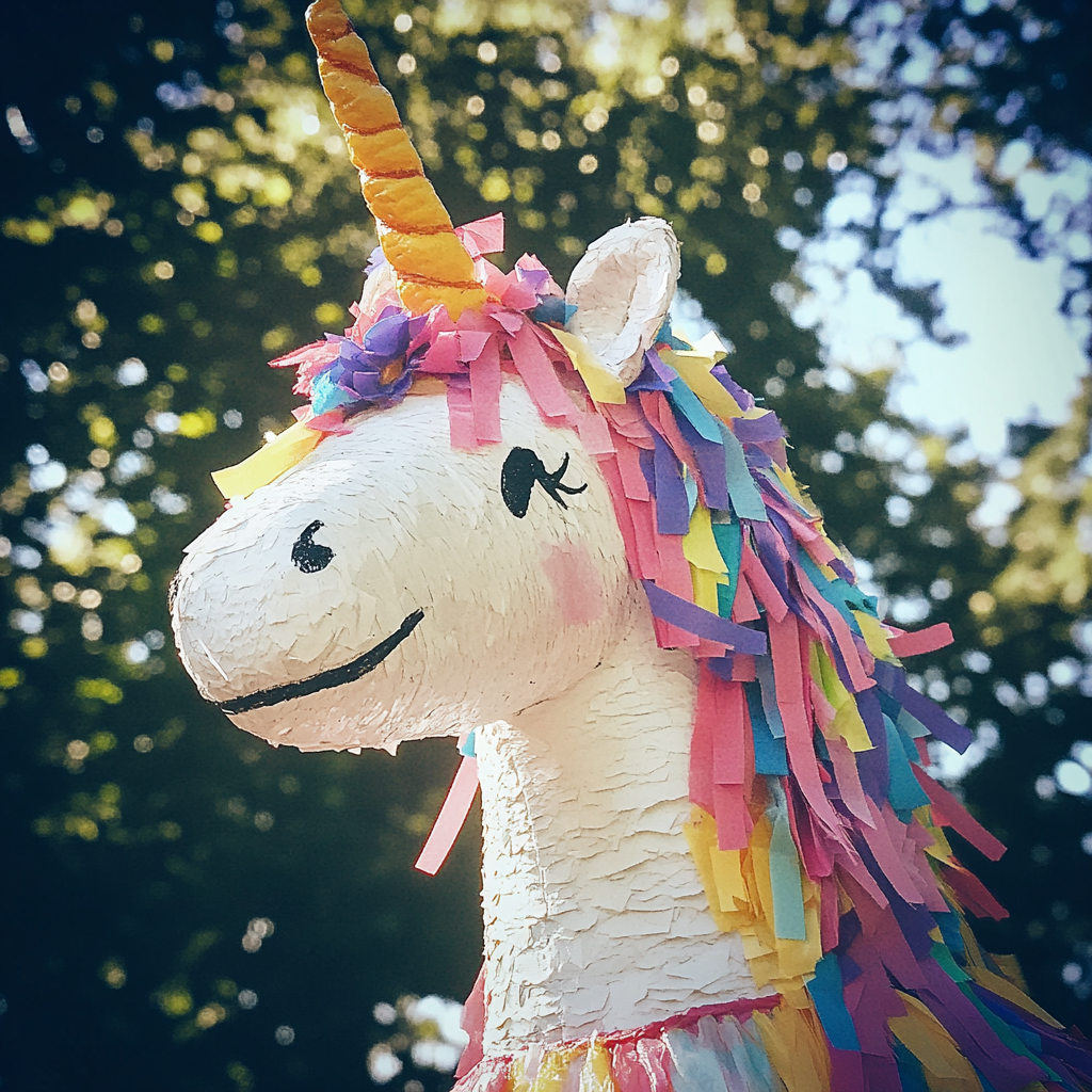 A unicorn-shaped piñata | Source: Midjourney