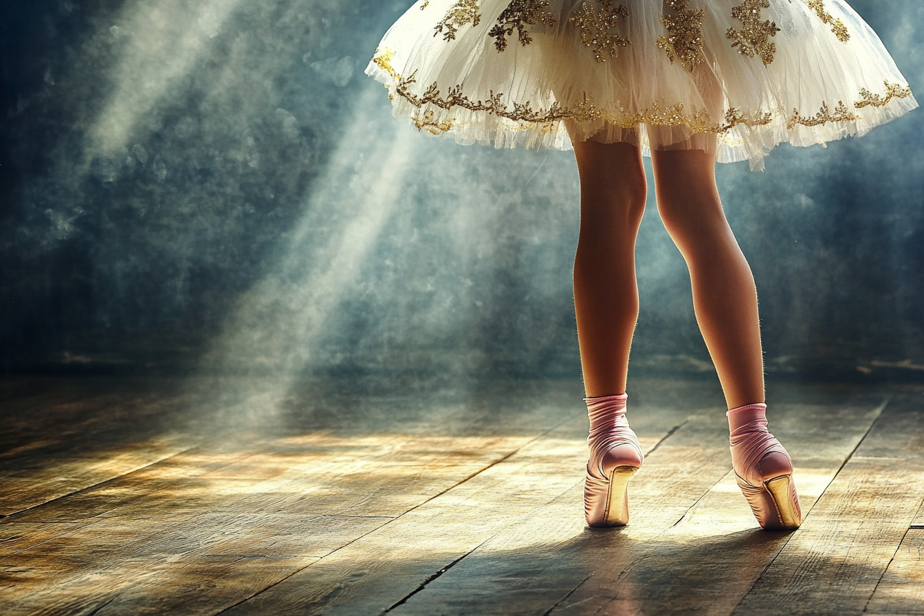 A ballet dancer on a dancefloor | Source: Midjourney