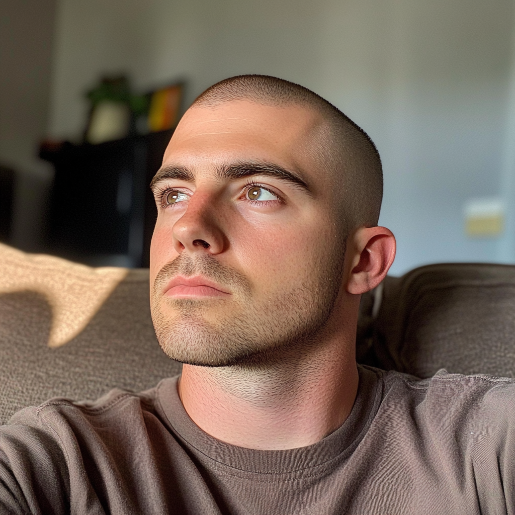A nonchalant man sitting on a couch | Source: Midjourney