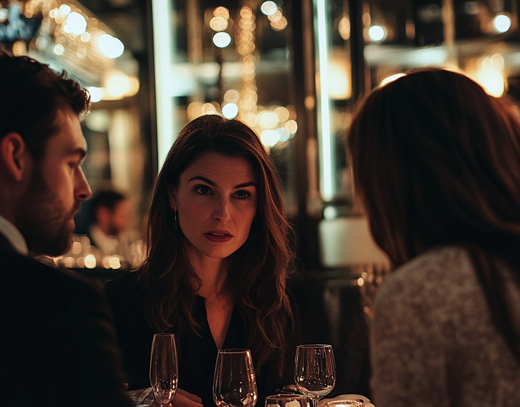 People at a restaurant having a sensitive conversation | Source: Midjourney