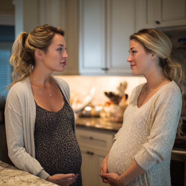 Two pregnant women talking | Source: Midjourney