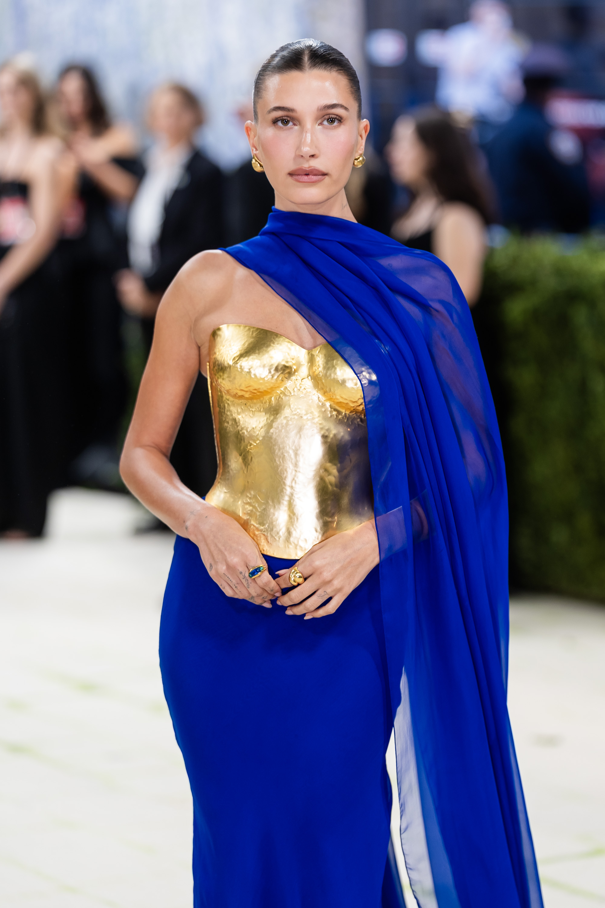 Hailey Bieber attends the 2026 Met Gala Celebrating "Costume Art" at Metropolitan Museum of Art on May 4, 2026 in New York City. | Source: Getty Images