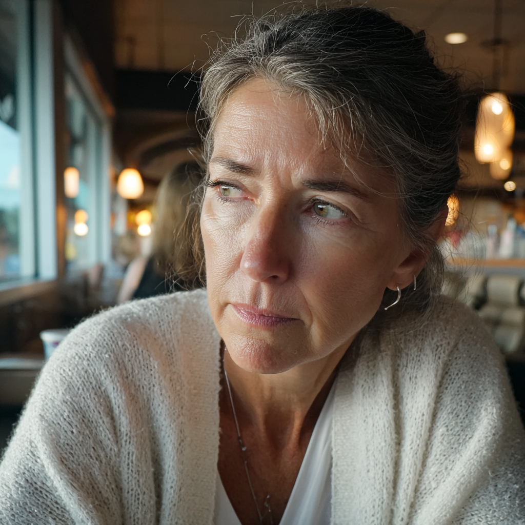 An older woman sitting in a diner | Source: Midjourney