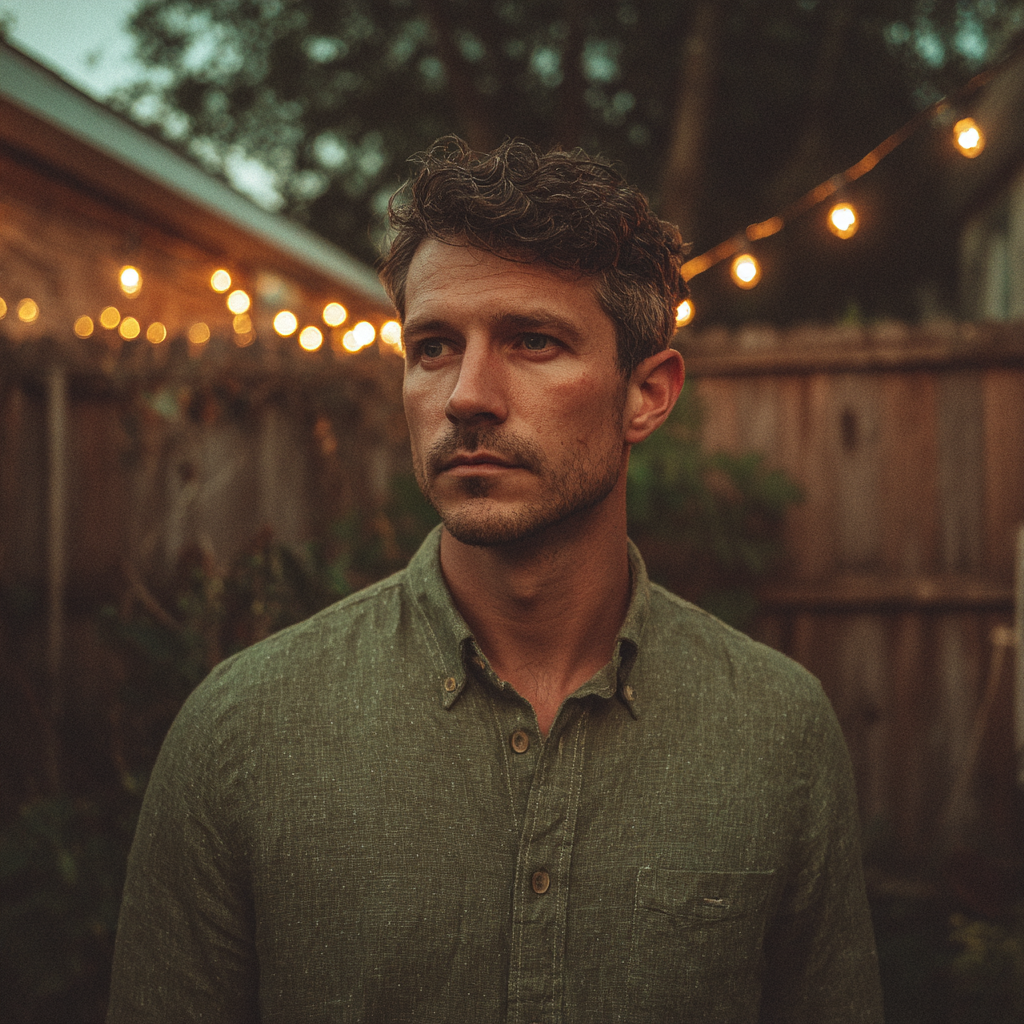 A man wearing a green linen shirt | Source: Midjourney
