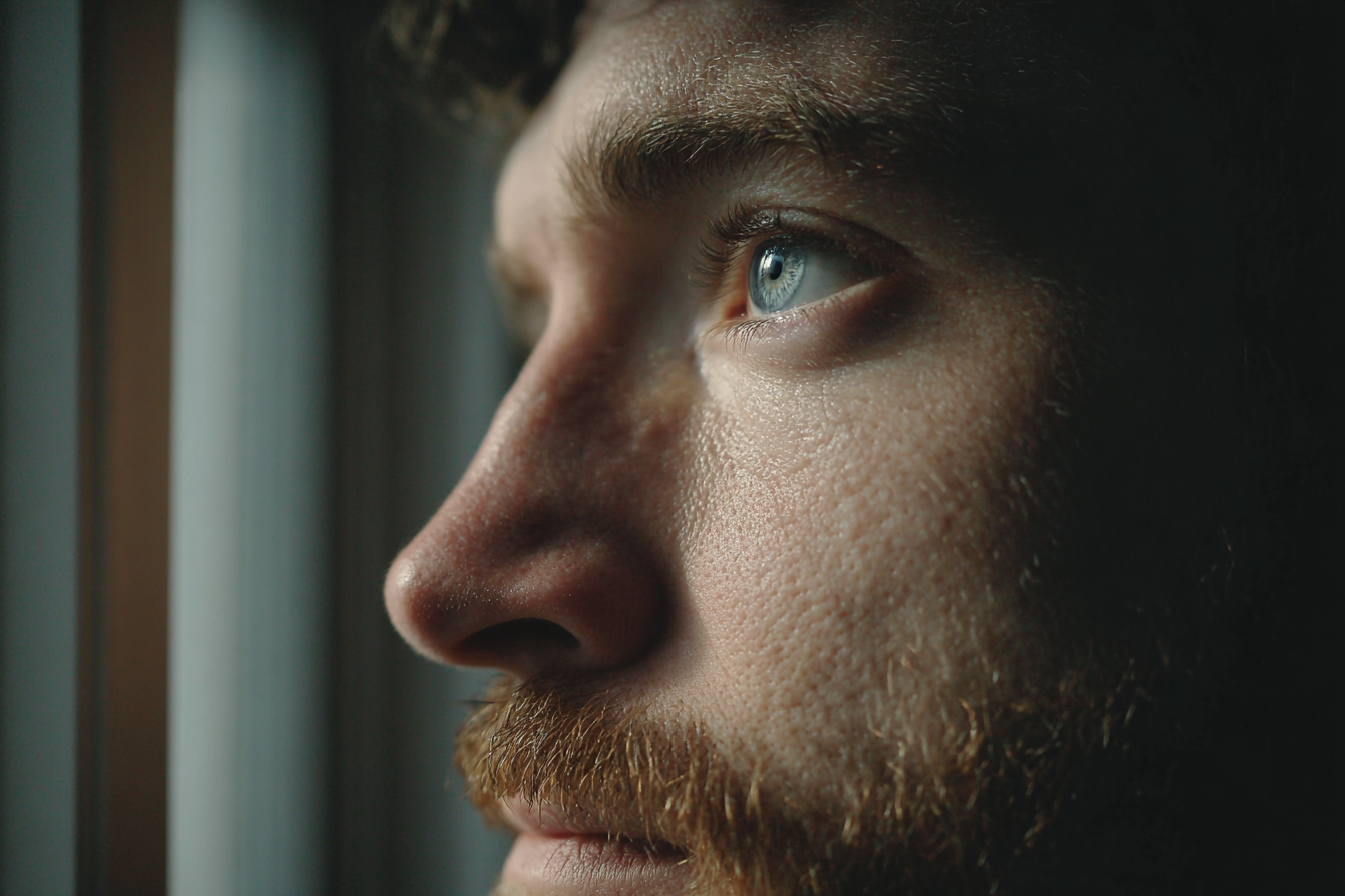 A close-up shot of a man's face | Source: Midjourney