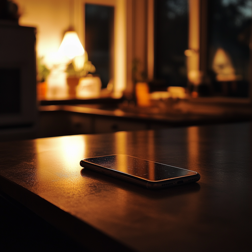 A phone on the table | Source: Midjourney