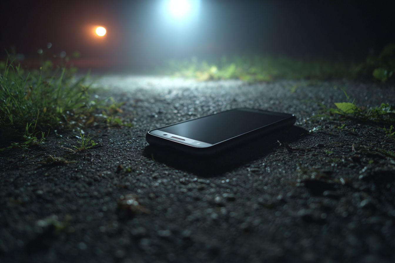 A phone on the ground | Source: Midjourney