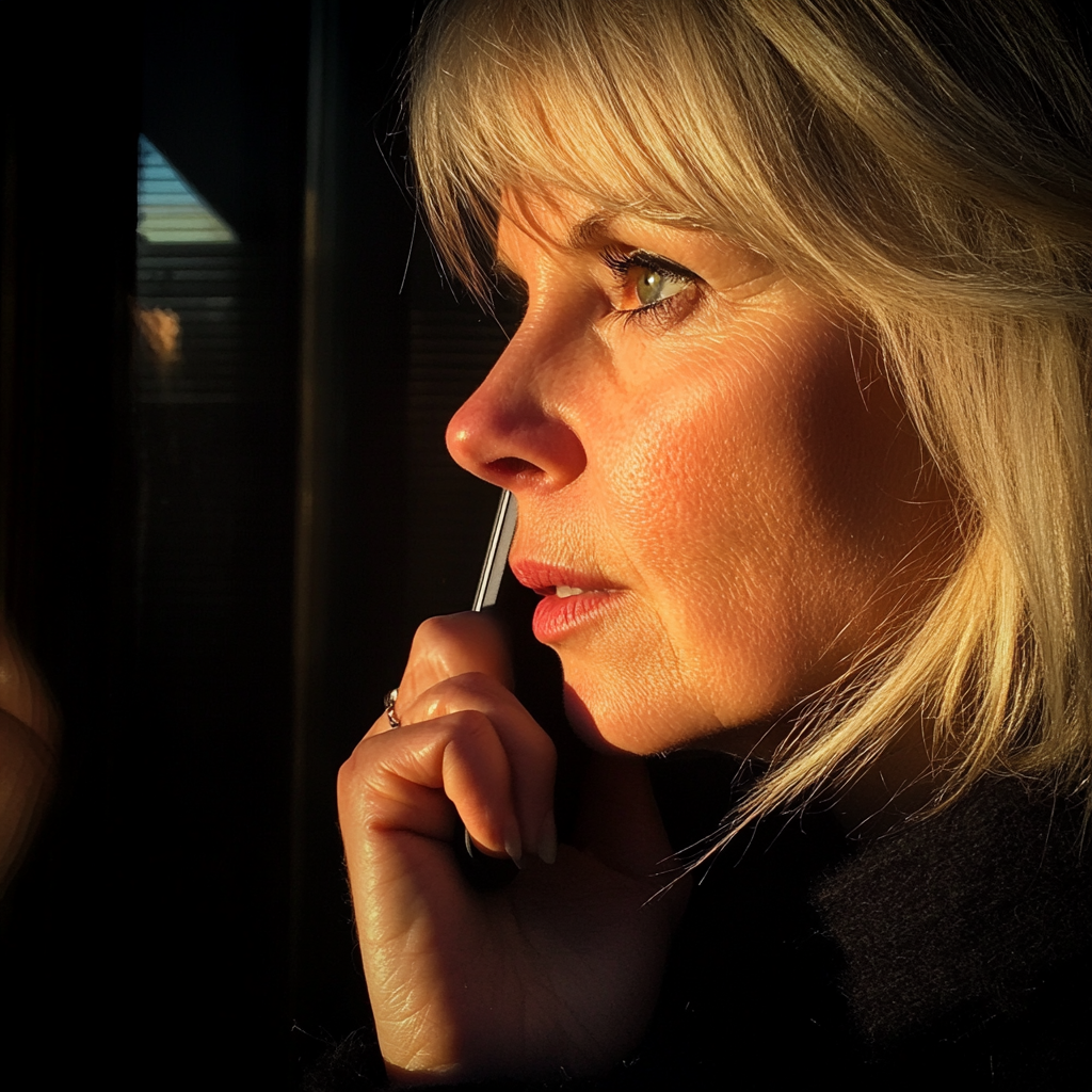 A woman talking on the phone | Source: Midjourney