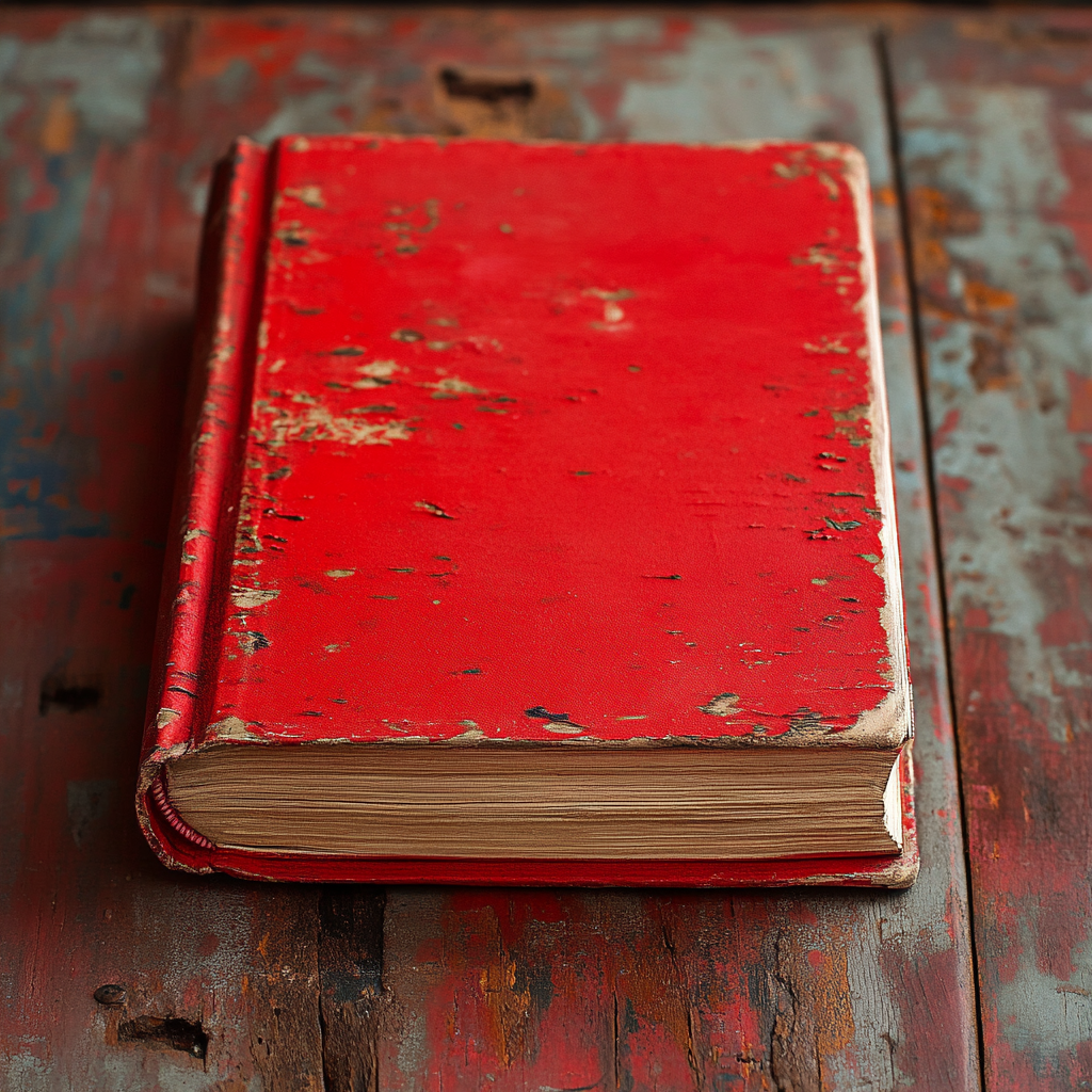 Un vieux livre rouge | Source : Midjourney