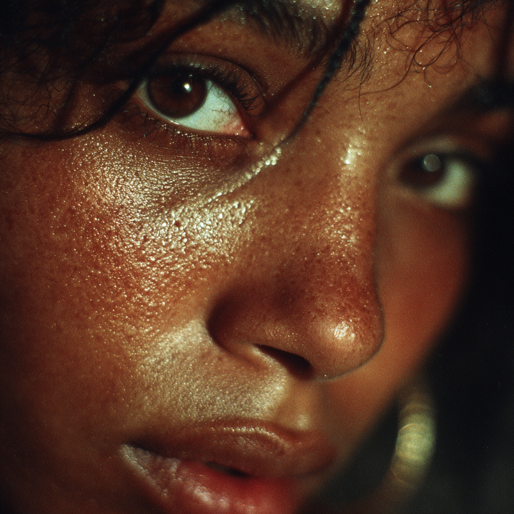 A nervous woman sweating | Source: Midjourney