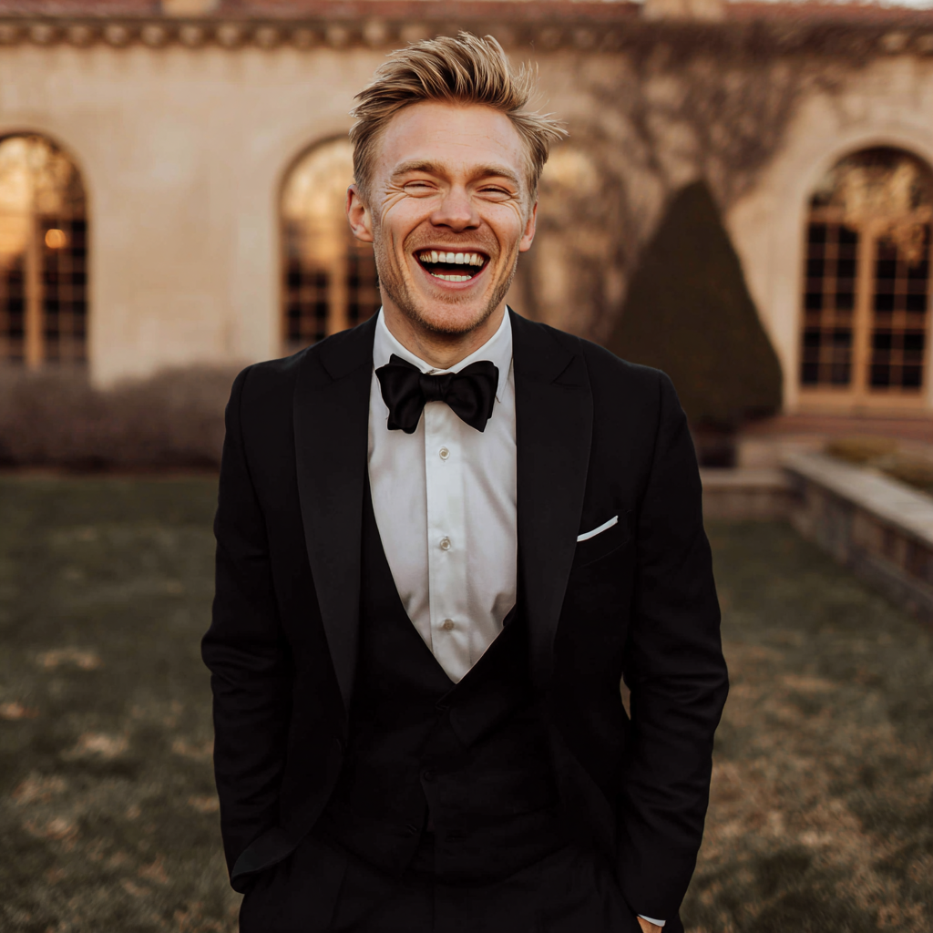 A laughing groom | Source: Midjourney