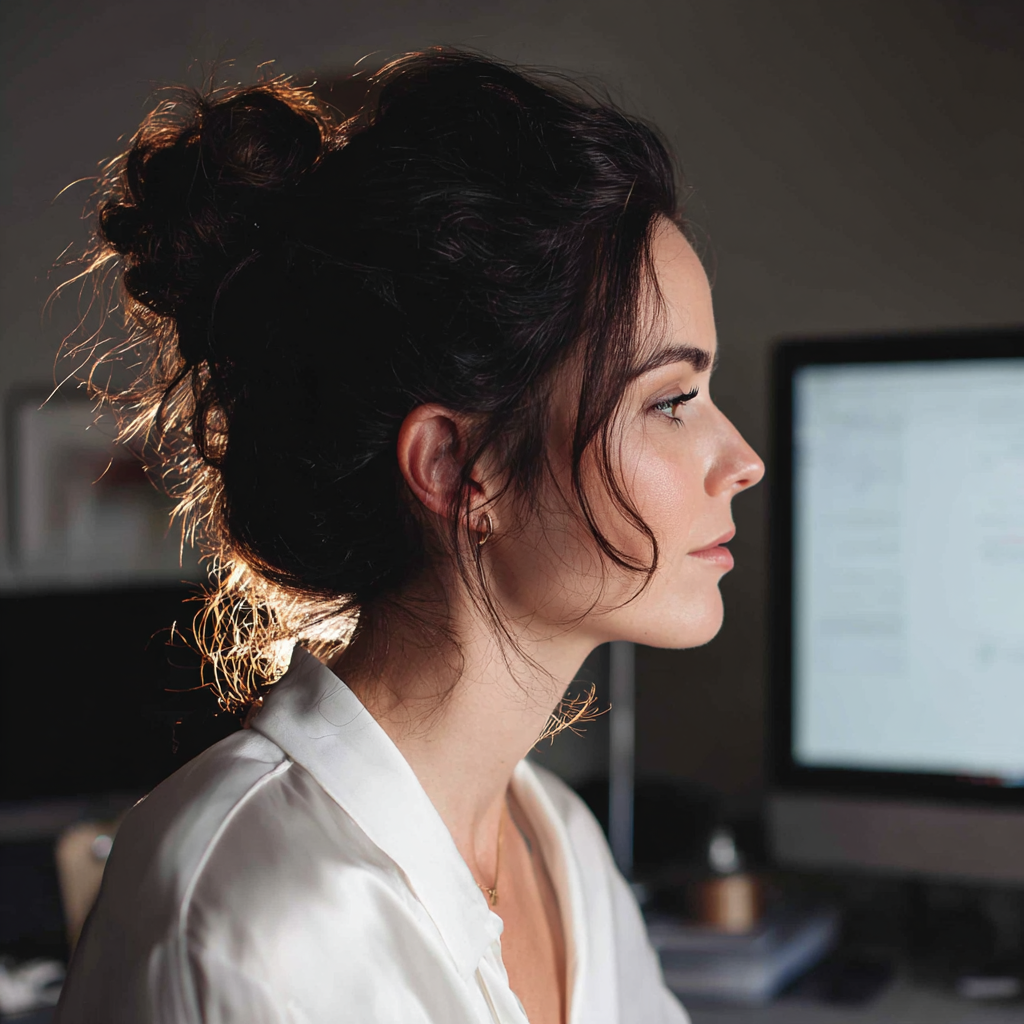 A woman sitting in her office | Source: Midjourney