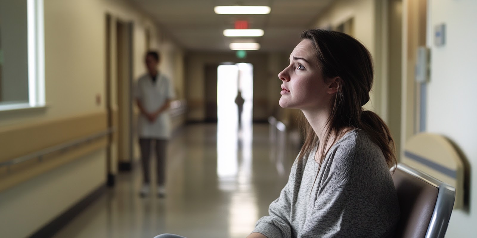 A woman in the hospital. | Source: Midjourney