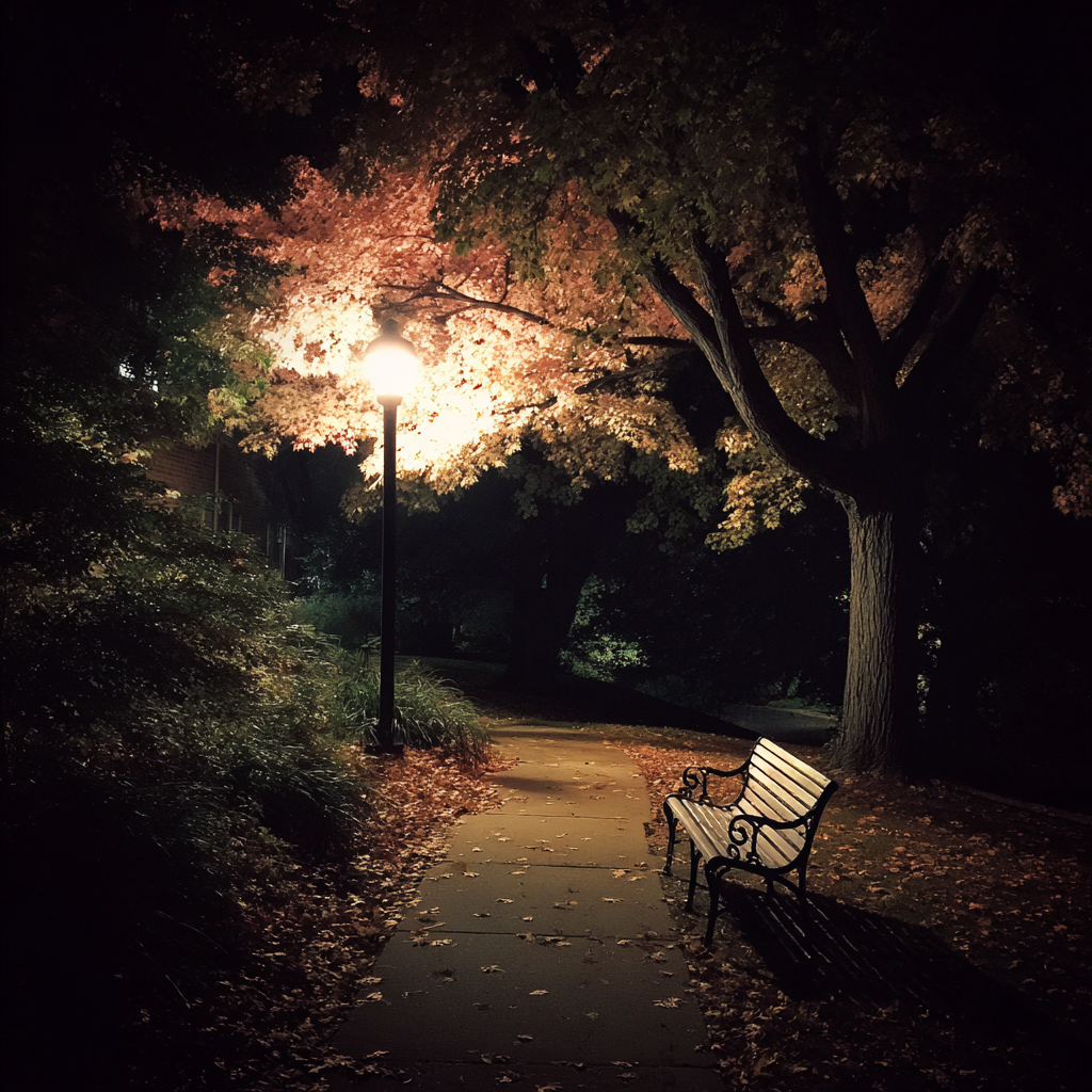 A bench in the park | Source: Midjourney