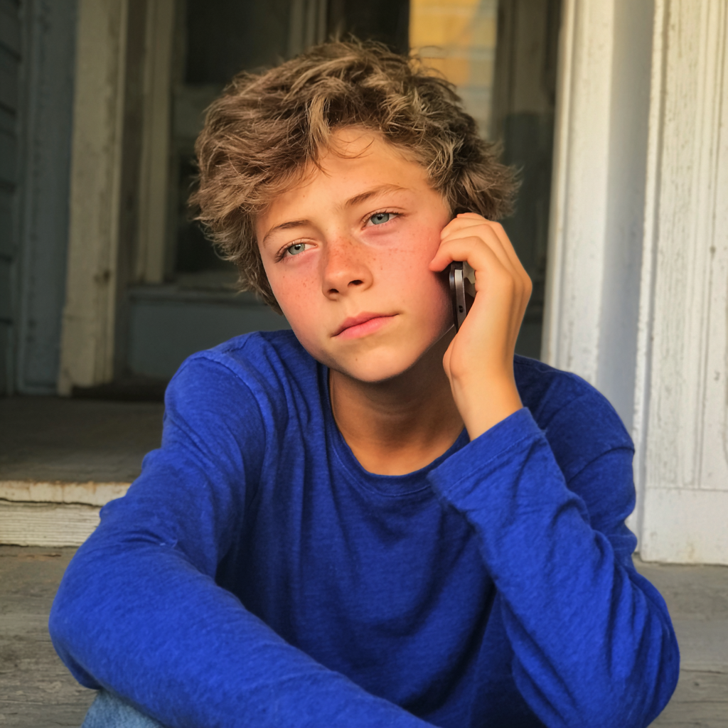 A teenage boy talking on the phone | Source: Midjourney