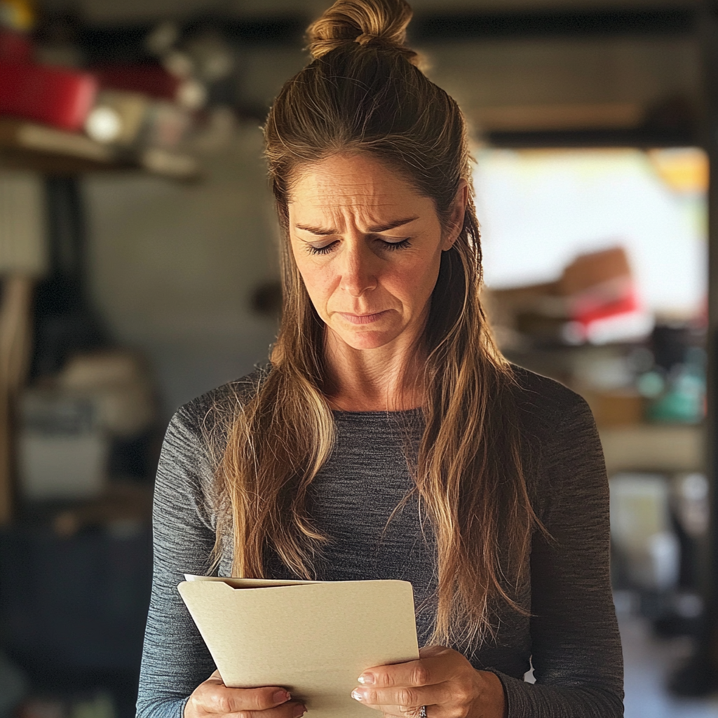 A woman reading a letter | Source: Midjourney