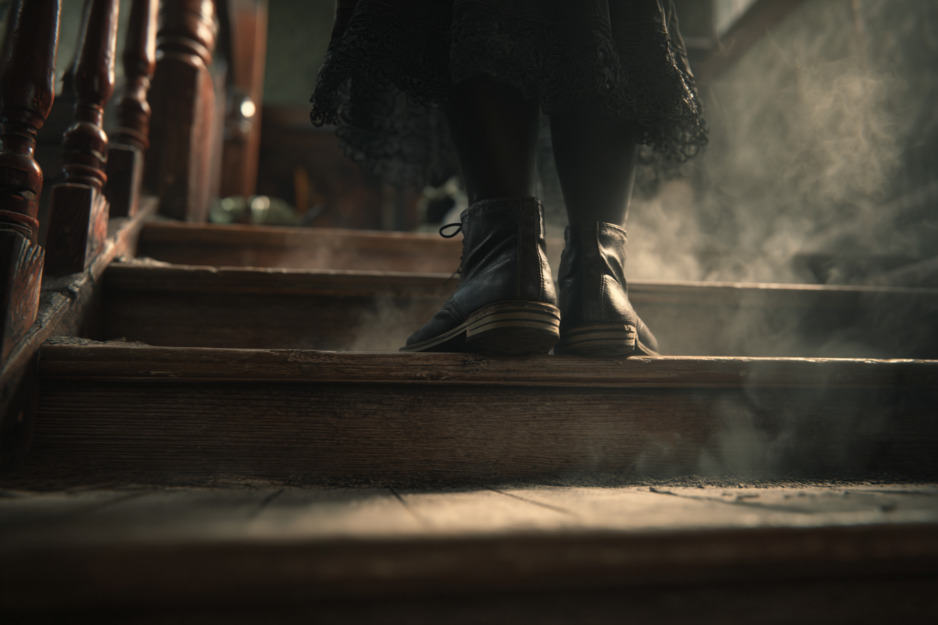 A woman climbing stairs | Source: Midjourney