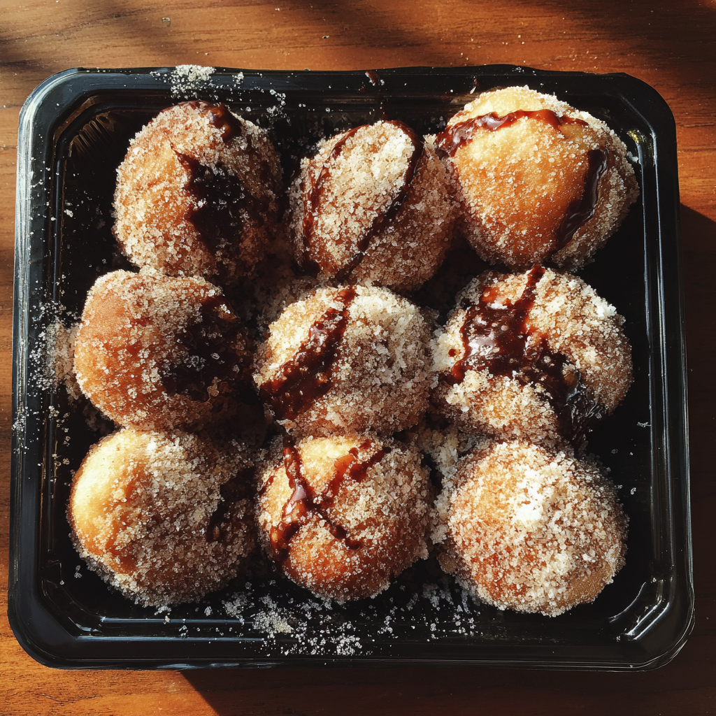 A tray of fried dough balls | Source: Midjourney