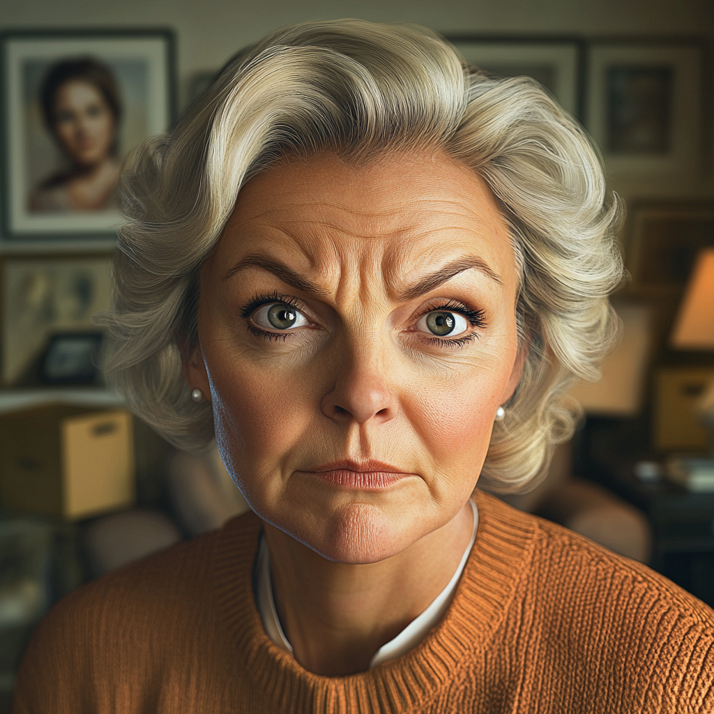 A serious-looking older woman | Source: Midjourney