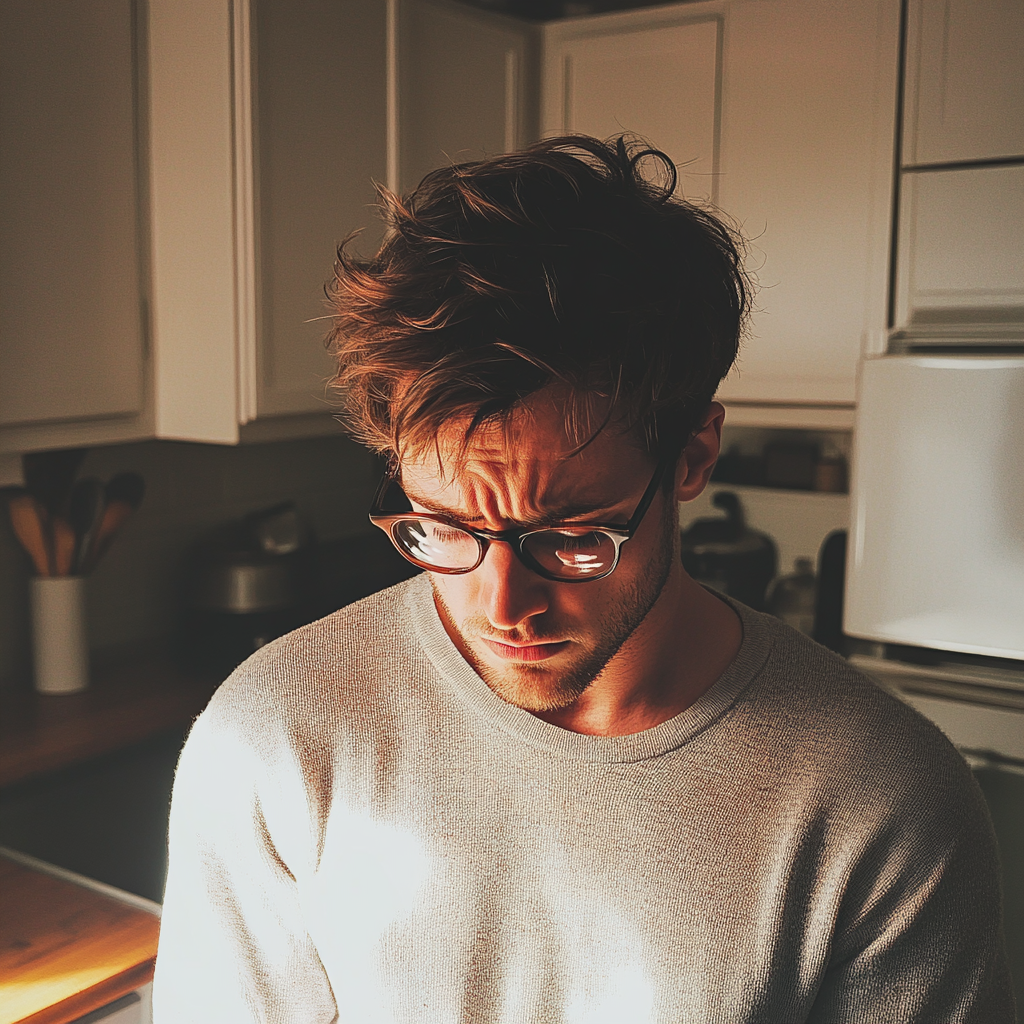 A man standing in a kitchen | Source: Midjourney