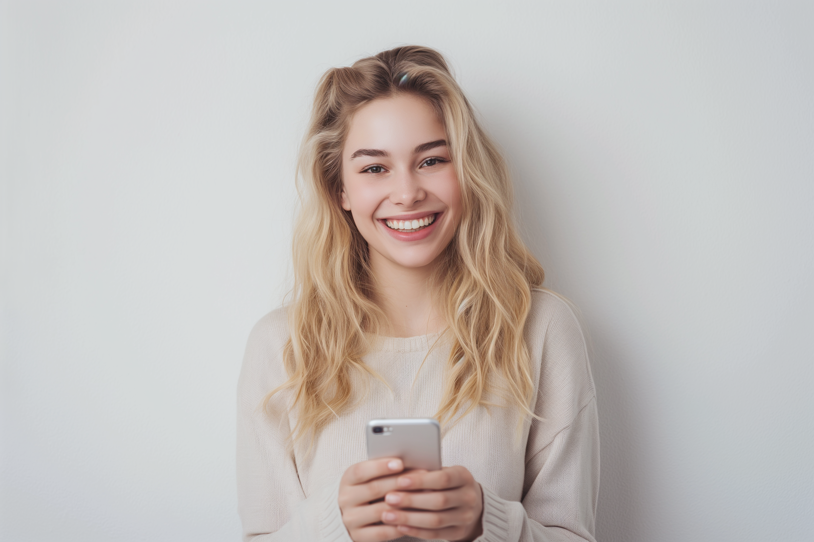 A woman holding a phone | Source: Midjourney