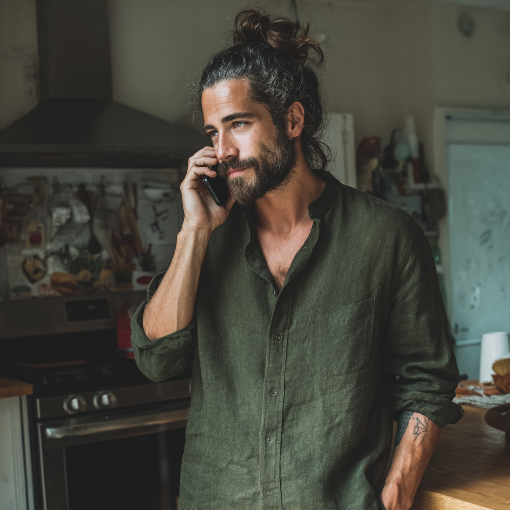 A man talking on a cellphone | Source: Midjourney