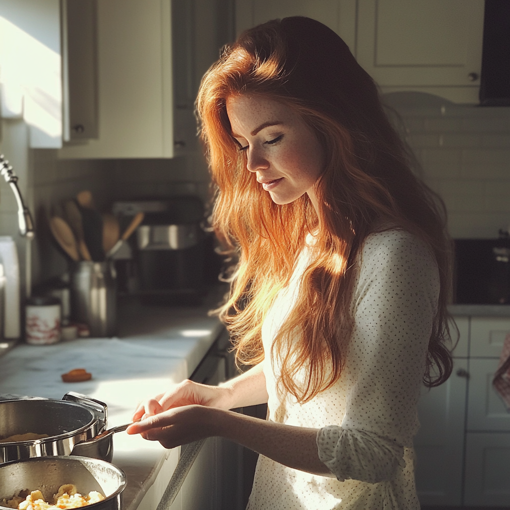 A woman busy in a kitchen | Source: Midjourney