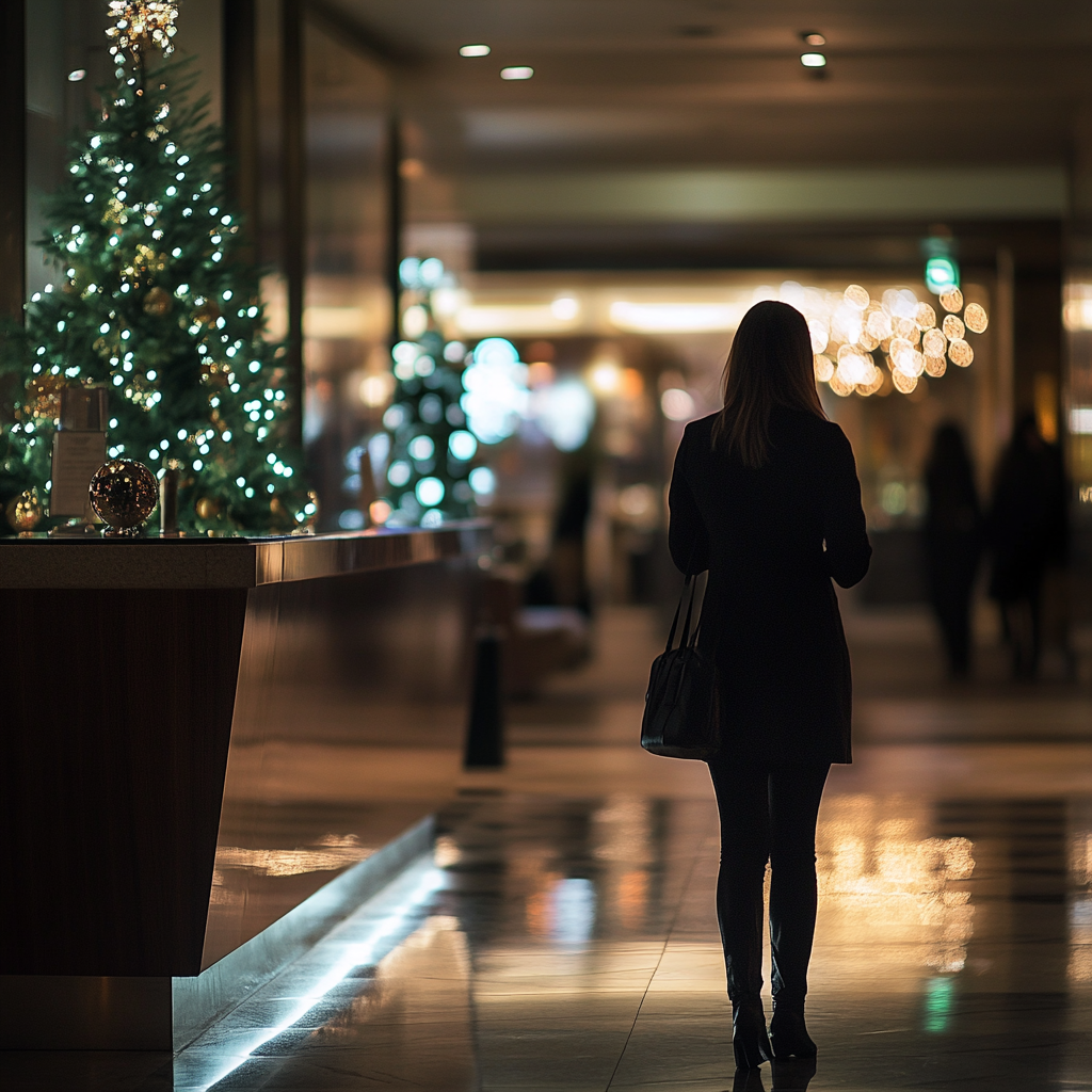 A woman in a hotel | Source: Midjourney