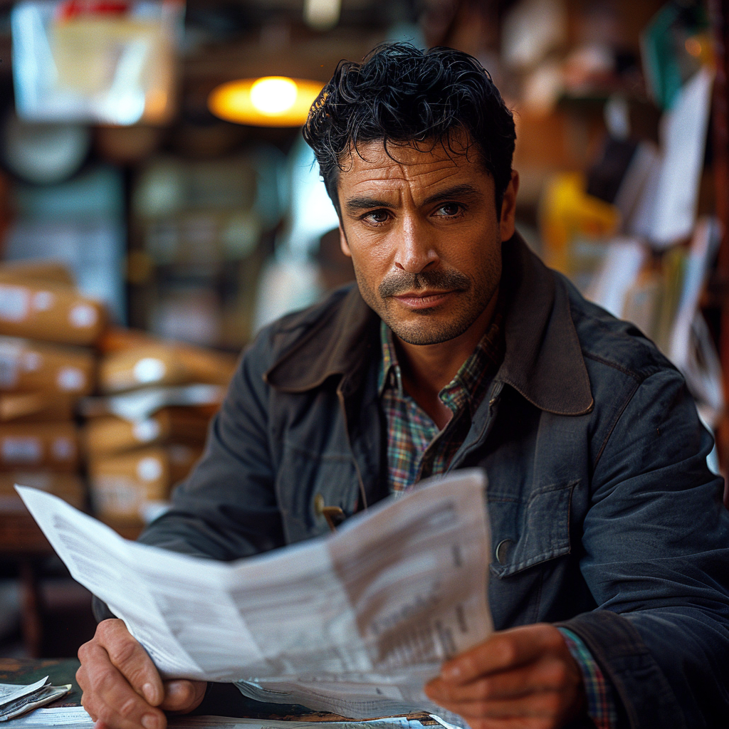 A detective looking at his paperwork | Source: Midjourney