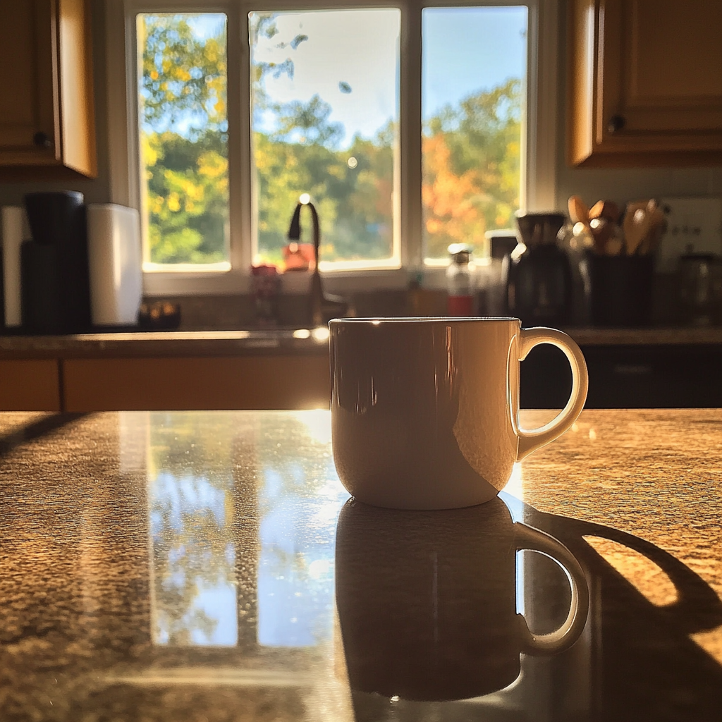 A mug on a kitchen counter | Source: Midjourney