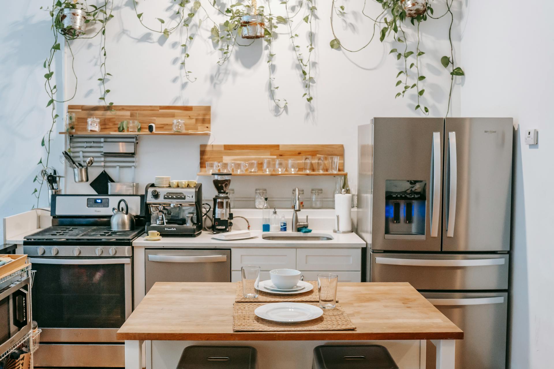 A cozy kitchen with modern appliances and houseplants | Source: Pexels