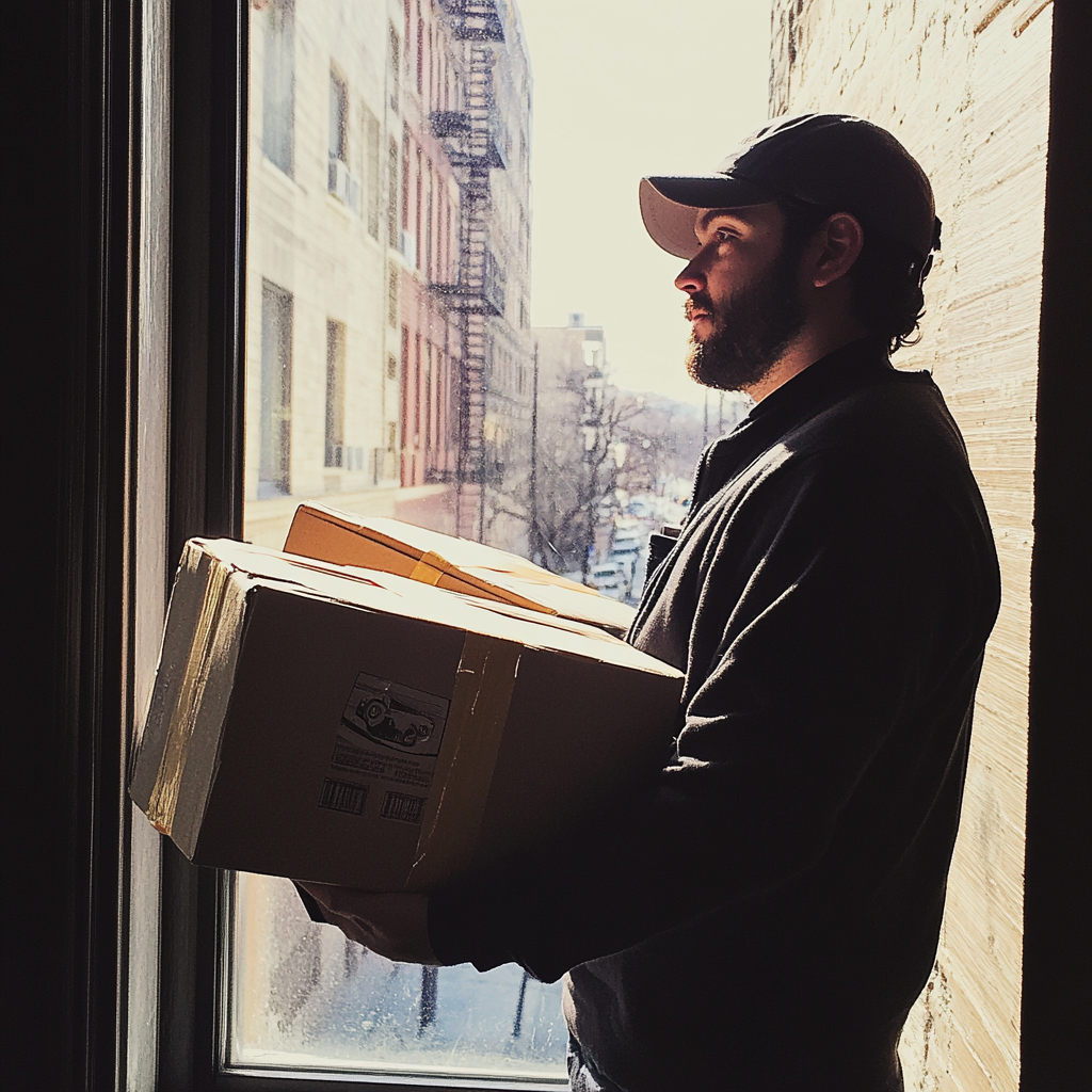 A man holding two boxes | Source: Midjourney