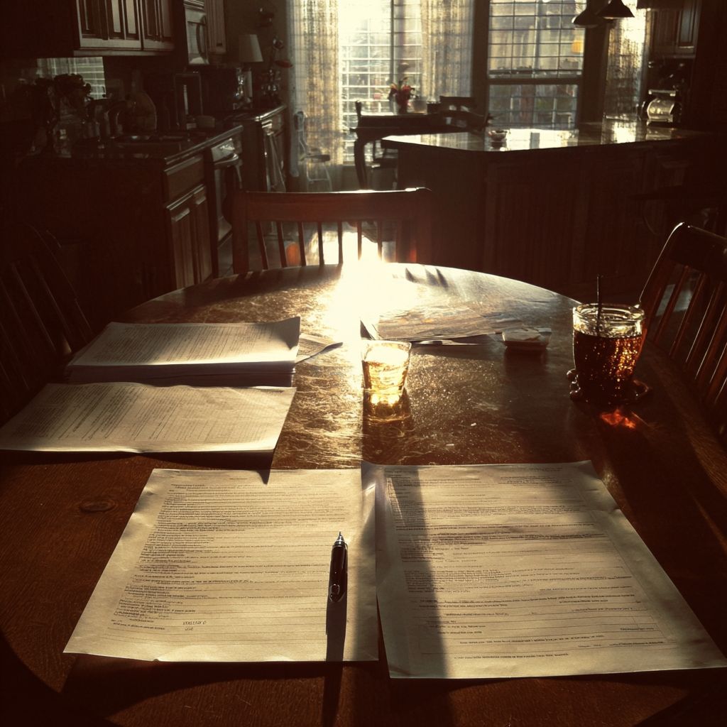 Insurance paperwork on a table | Source: Midjourney