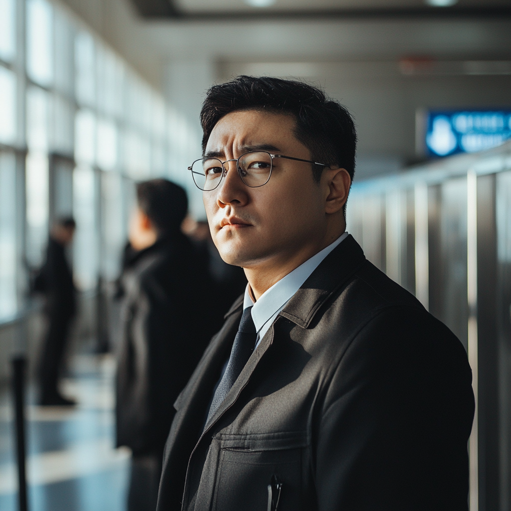 Un homme d'affaires dans un aéroport | Source : Midjourney