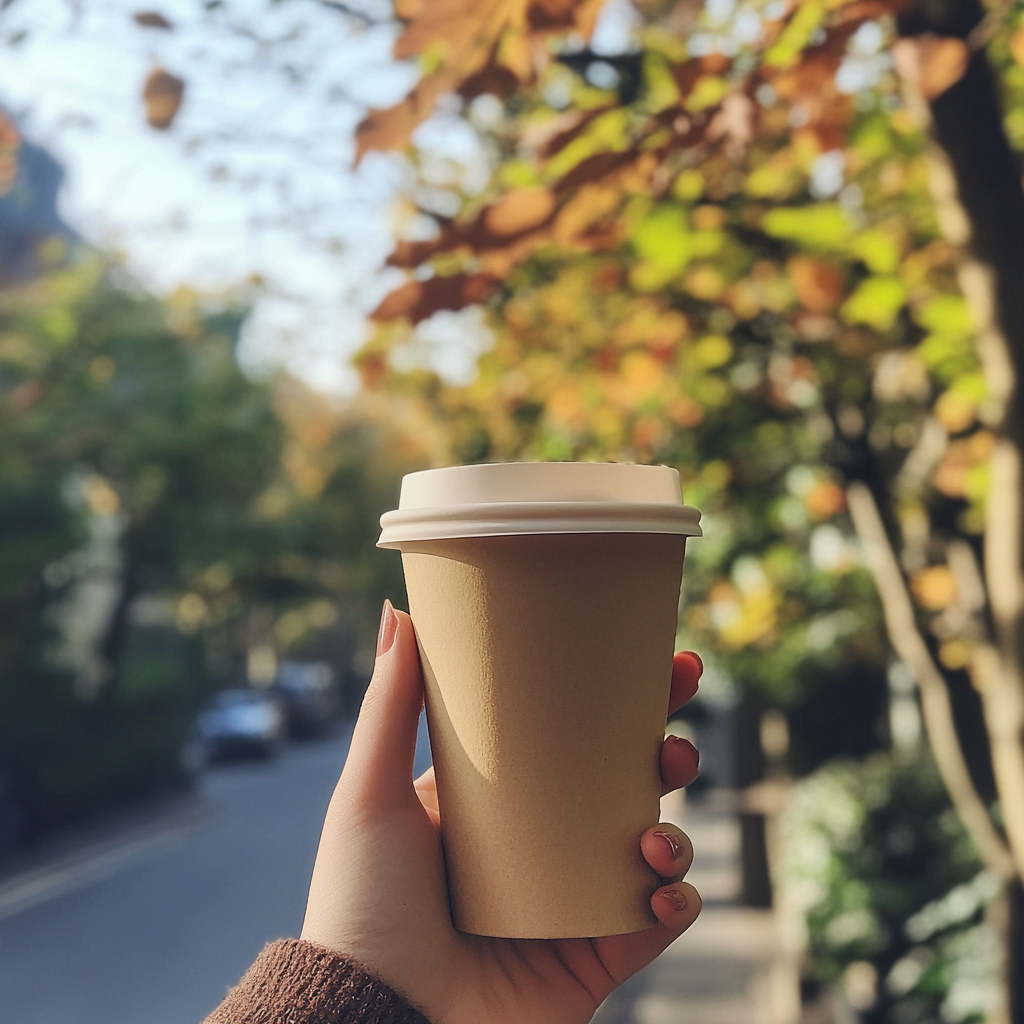 A person holding a cup of coffee | Source: Midjourney